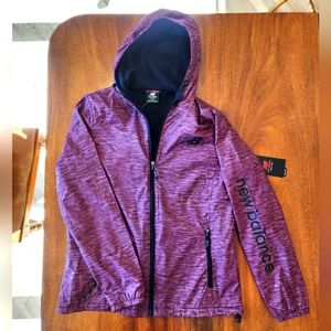 Womens New Balance Wind Jacket Rain Coat Purple Medium
